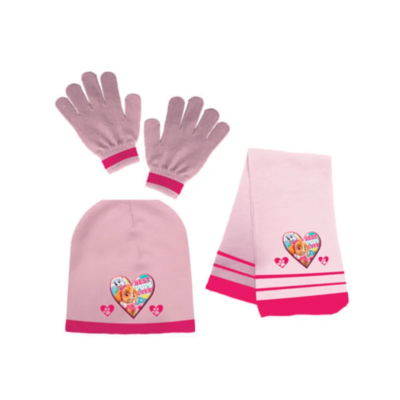 KIDS EUROSWAN Ropa Y Complementos-Patrulla Canina Skye Set Gorra/Bufanda/Guantes