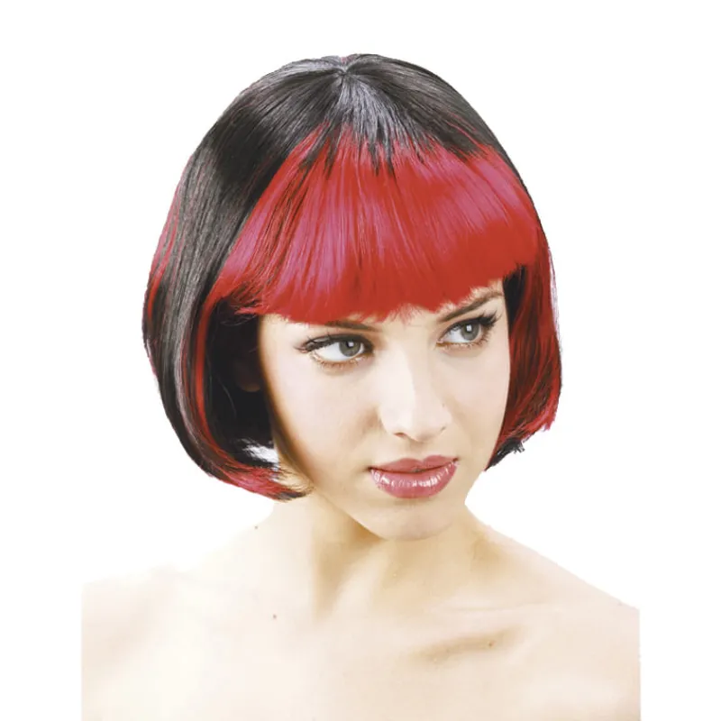 DRIM DISCOUNT Disfraces Y Complementos|Disfraces Y Complementos-Peluca Corta Negra y Roja