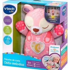 Peluche de Cuna Osito Melodías Rosa*VTECH