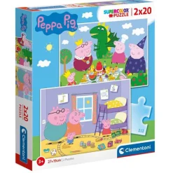 CLEMENTONI Puzzles Y Construcciones-Peppa Pig Puzzle 2x20 Piezas