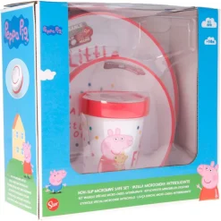 STOR Vajillas Infantiles-Peppa Pig Vajilla 3 Piezas Antideslizante