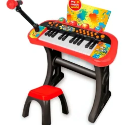 SELECCION DRIM Instrumentos Musicales-Piano Infantil con Funciones y Taburete