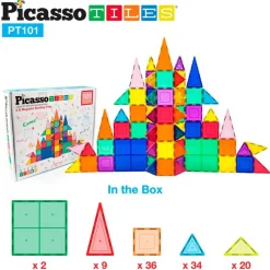 CEFA Puzzles Y Construcciones-Picasso Tiles Bloques Magnéticos 101 Piezas