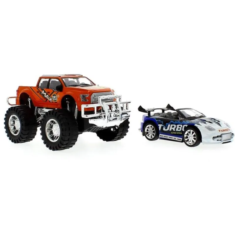 DRIM DISCOUNT Vehículos, Trenes Y Parkings-Pick Up con Coche de Remolque de Juguete