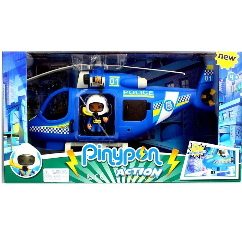 FAMOSA Figuras Y Figuras De Acción|Vehículos, Trenes Y Parkings-Pinypon Action Helicóptero de Policía