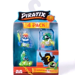 MAGIC BOX Manualidades-Piratix Shark Treasure Pack 4 Figuras Sorpresa
