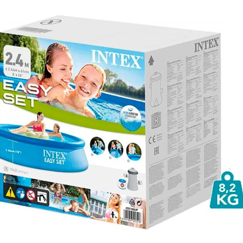 INTEX Aire Libre-Piscina con Bomba 244x61 cm
