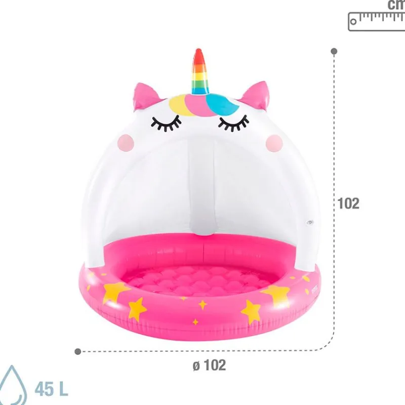 INTEX Aire Libre-Piscina Gato Unicornio 102 cm