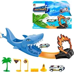 DRIM DISCOUNT Vehículos, Trenes Y Parkings-Pista de Carreras con Tiburón