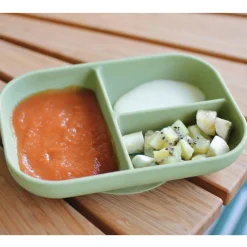 Plato compartimentos de silicona Verde*BEABA Discount