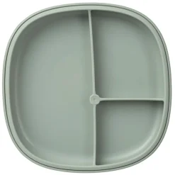 B.BOX Vajillas Infantiles-Plato de silicona 2 en 1 con compartimentos extraíbles Menta