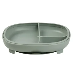 B.BOX Vajillas Infantiles-Plato de silicona 2 en 1 con compartimentos extraíbles Menta