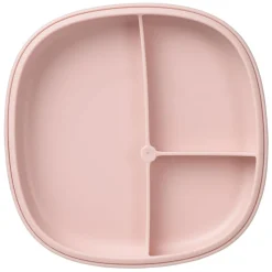 B.BOX Vajillas Infantiles-Plato de silicona 2 en 1 con compartimentos extraíbles Rosa