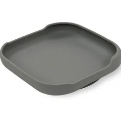 INTERBABY Vajillas Infantiles-Plato llano silicona antideslizamiento Gris