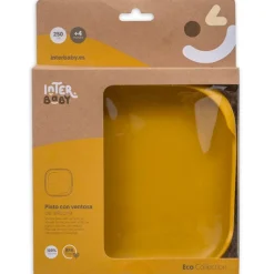 Plato llano silicona antideslizamiento Ocre*INTERBABY Best