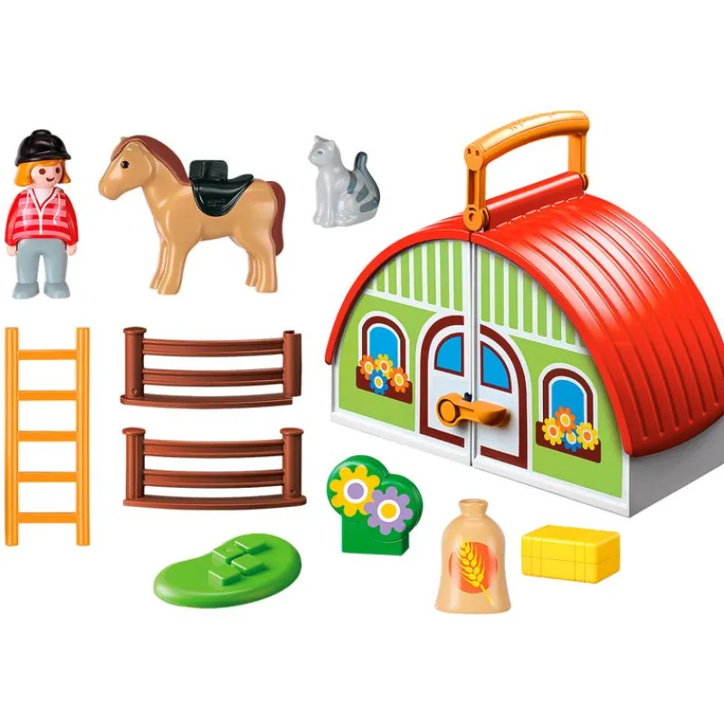 PLAYMOBIL Playmobil-1.2.3 Mi Primera Granja Maletín