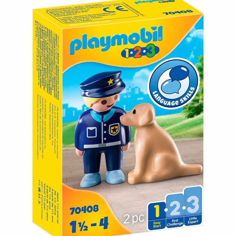PLAYMOBIL Playmobil-1.2.3 Policía con Perro