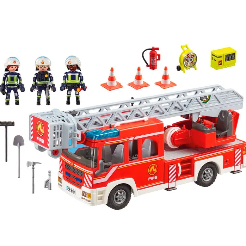 PLAYMOBIL Playmobil-Action Camión Grúa de Bomberos Escalera