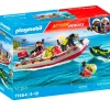 PLAYMOBIL Playmobil-Action Heroes Bote de Bomberos con Moto