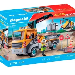 PLAYMOBIL Playmobil-Action Heroes Camión Construcción con Grúa
