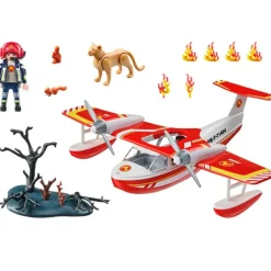 PLAYMOBIL Playmobil-Action Heroes Hidroavión de Bomberos