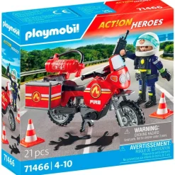 PLAYMOBIL Playmobil-Action Heroes Moto de Bomberos