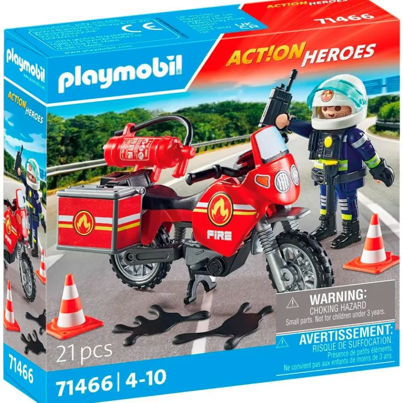 PLAYMOBIL Playmobil-Action Heroes Moto de Bomberos