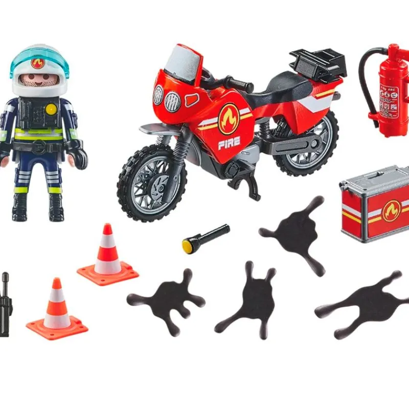 PLAYMOBIL Playmobil-Action Heroes Moto de Bomberos
