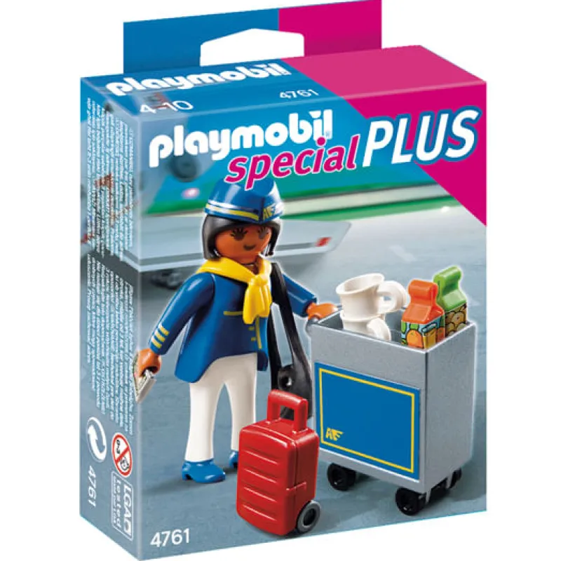 PLAYMOBIL Playmobil-Azafata de Vuelo con Carrito