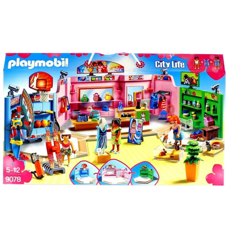 City Life Paseo Comercial con 3 Tiendas*PLAYMOBIL Discount
