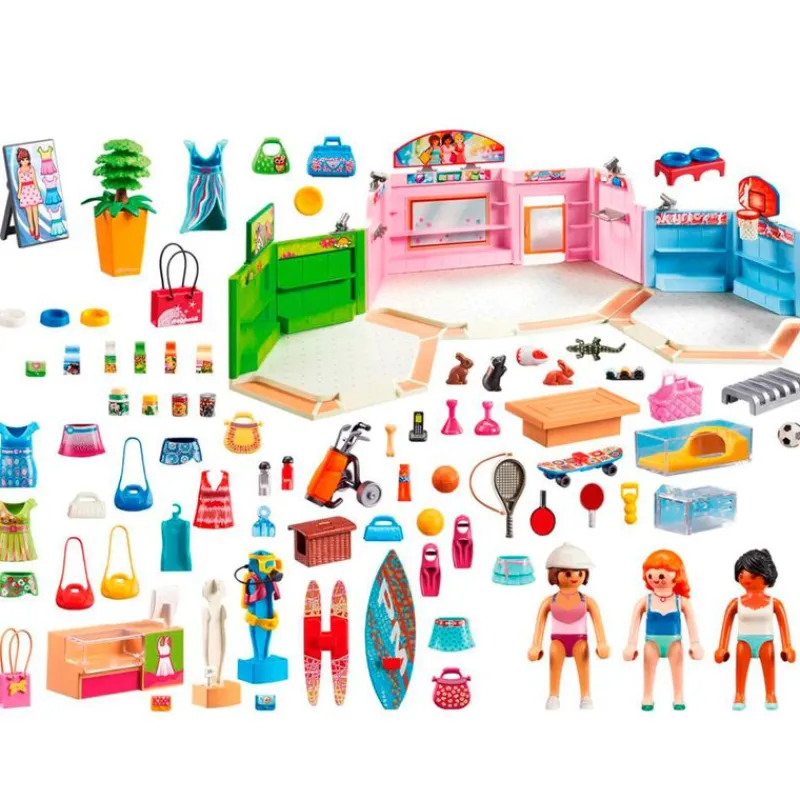 City Life Paseo Comercial con 3 Tiendas*PLAYMOBIL Discount