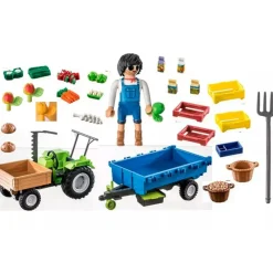 PLAYMOBIL Playmobil-Country Tractor con Remolque