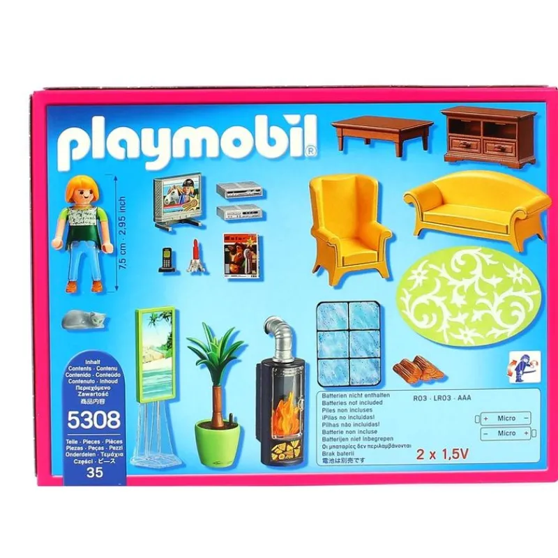 Dollhouse Sala de Estar con Fuego*PLAYMOBIL Outlet