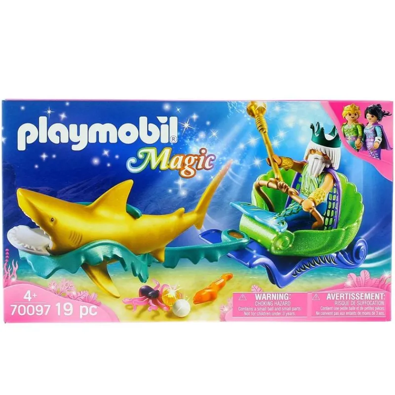 PLAYMOBIL Playmobil-Magic Rey del Mar con Carruaje Tiburón