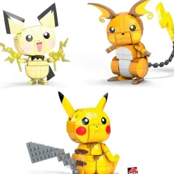 MATTEL Puzzles Y Construcciones-Pokémon Construcción Pichu, Pikachu y Raichu
