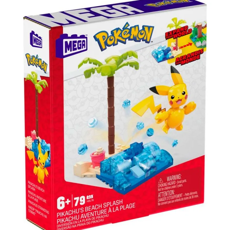 MATTEL Puzzles Y Construcciones-Pokémon Construcción Pikachu en la Playa