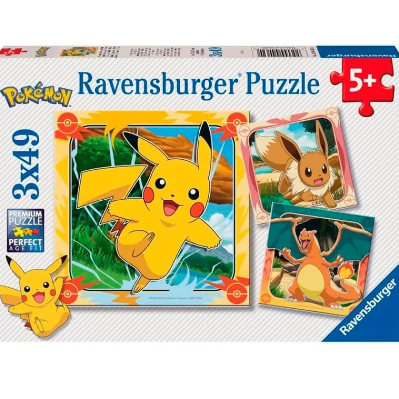 RAVENSBURGER Puzzles Y Construcciones-Pokémon Puzzle 3X49 Piezas