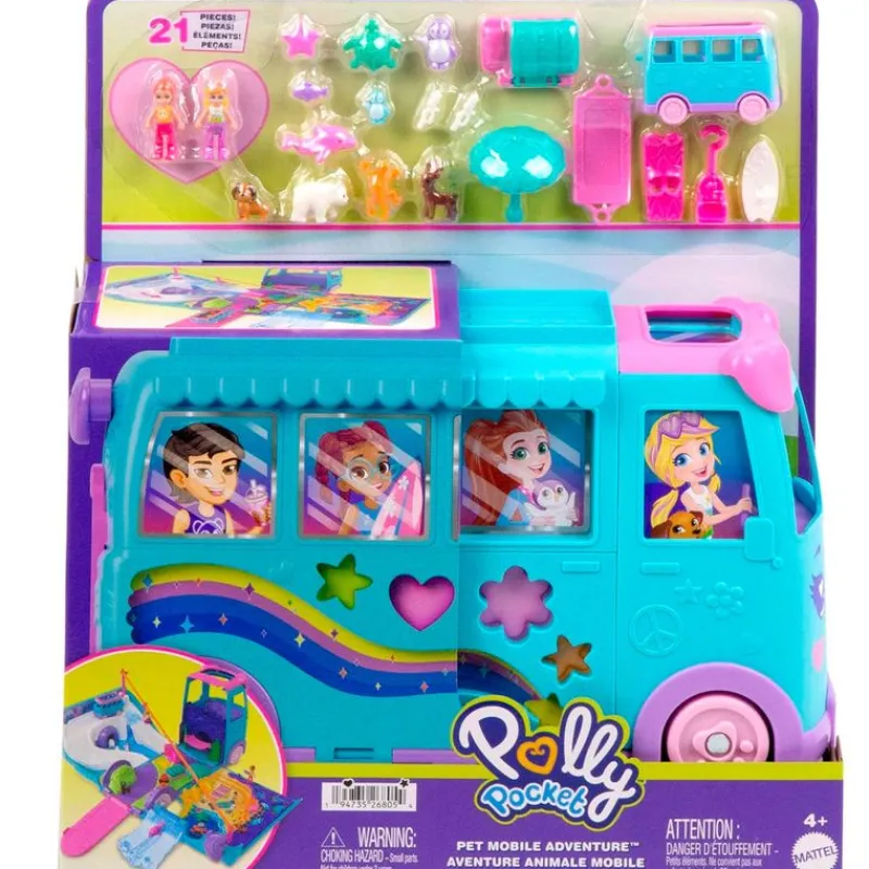 Polly Pocket Aventura en la Autocaravana de Mascotas*MATTEL