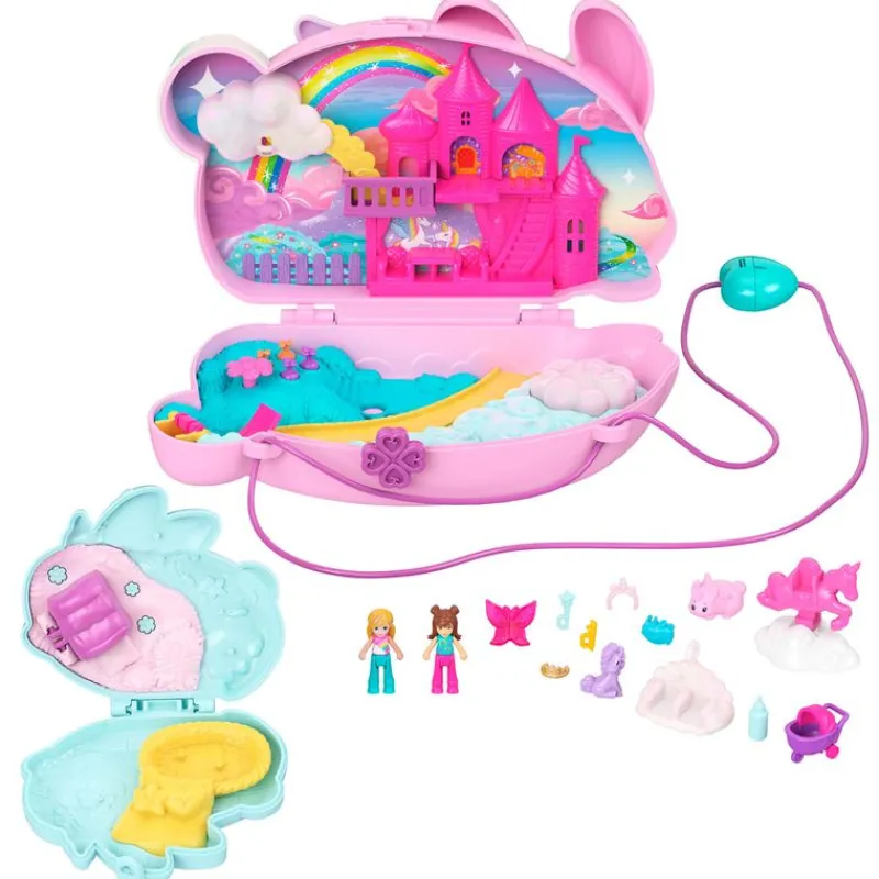 MATTEL Muñecas-Polly Pocket Estuche 2 en 1 Diversión con Conejitos