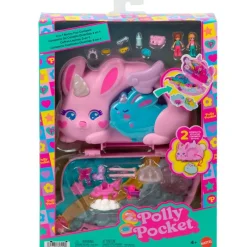 MATTEL Muñecas-Polly Pocket Estuche 2 en 1 Diversión con Conejitos