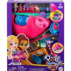 MATTEL Muñecas-Polly Pocket Estuche Familia Perezosos 2 en 1