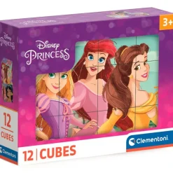 CLEMENTONI Puzzles Y Construcciones-Princesas Disney Cubos 12 Piezas