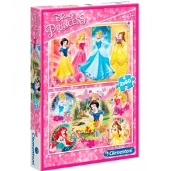 CLEMENTONI Puzzles Y Construcciones-Princesas Disney Puzzle 2 x 60 Piezas
