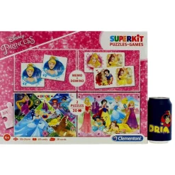 CLEMENTONI Puzzles Y Construcciones-Princesas Disney Puzzle 2x30 Dominó y Memory