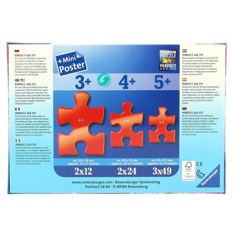 RAVENSBURGER Puzzles Y Construcciones-Princesas Disney Puzzle 2x12