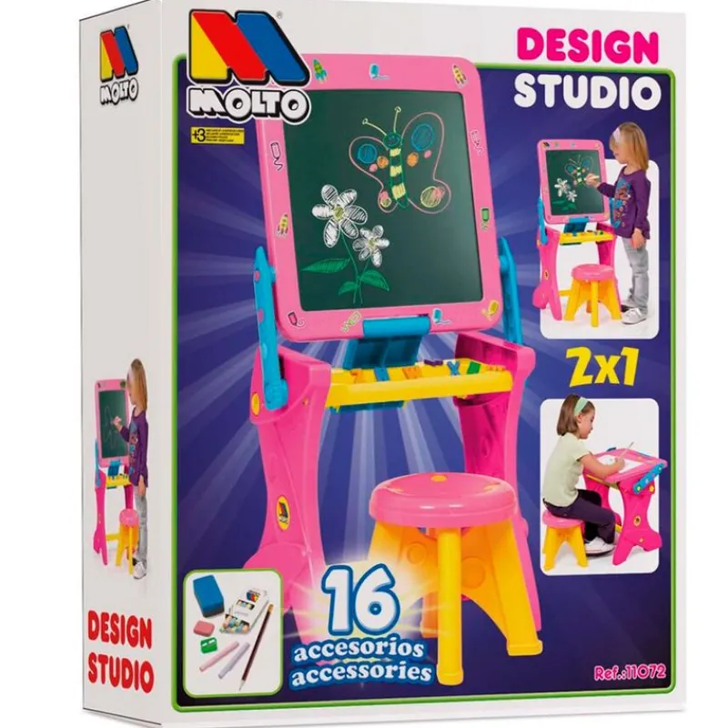 Pupitre y Pizarra 2 en 1 Rosa*MOLTO Online