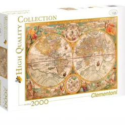CLEMENTONI Puzzles Expertos: Más De 1000 Piezas-Puzzle 2000 Piezas Mapa Antiguo Mundo