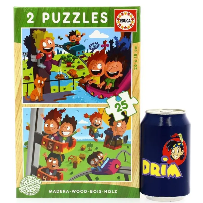EDUCA Juegos De Madera-Puzzle de Madera Parque de Atracciones 2x25 Piezas