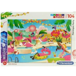 CLEMENTONI Puzzles Y Construcciones-Puzzle Flamingos Party 104 Piezas