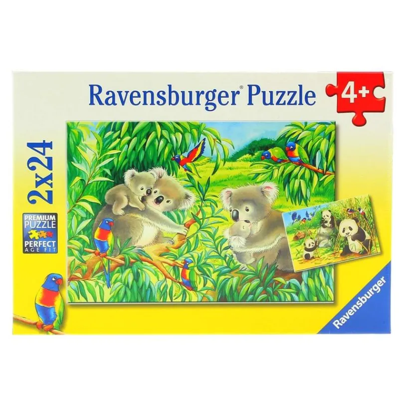 RAVENSBURGER Puzzles Y Construcciones-Puzzle Koala y Panda 2 x 24 Piezas